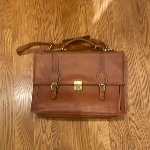 Classic Brown Leather Jack George’s Men's Briefcase (OL)